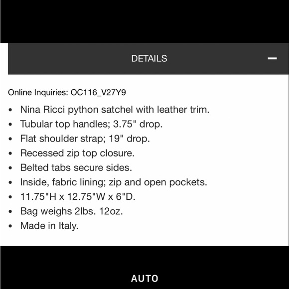 Nina Ricci python handbag vintage Neiman Marcus originally $2460.00. - Picture 12 of 12